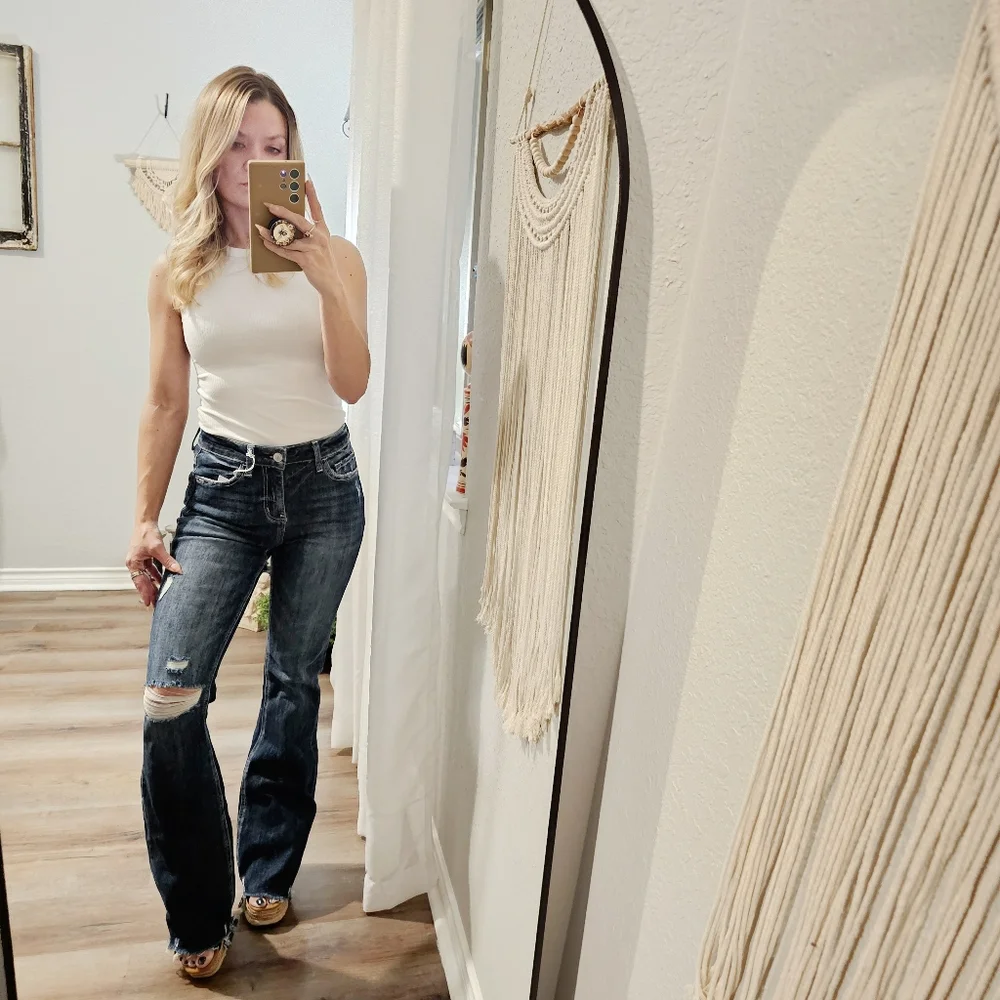Lovervet (Vervet by Flying Monkey)  Distressed Flare Jeans Size 5(27) - Picture 2 of 15